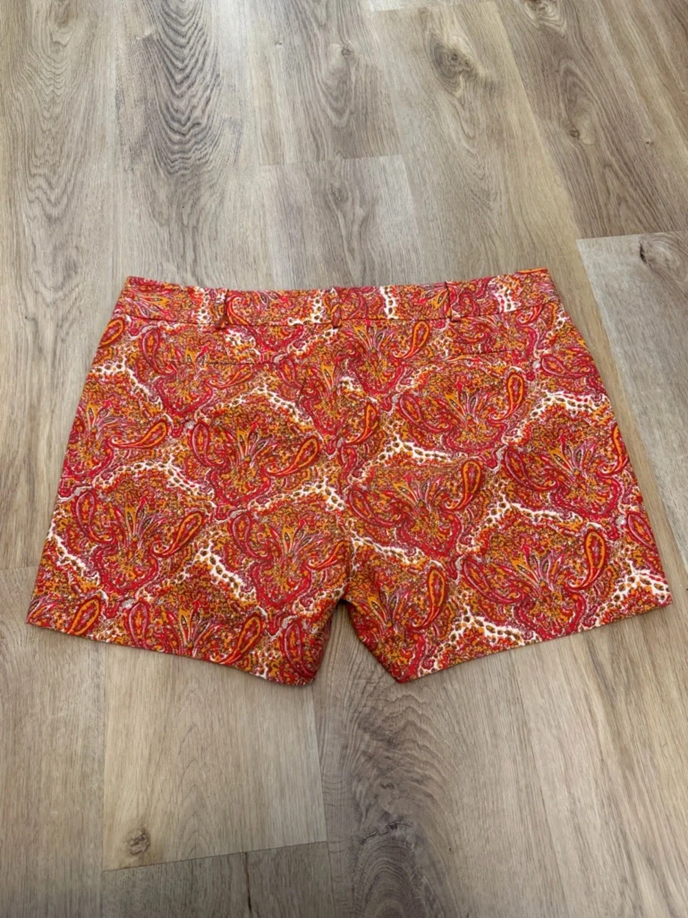 Talbots Paisley Print Tapestry Shorts in Red-Orange